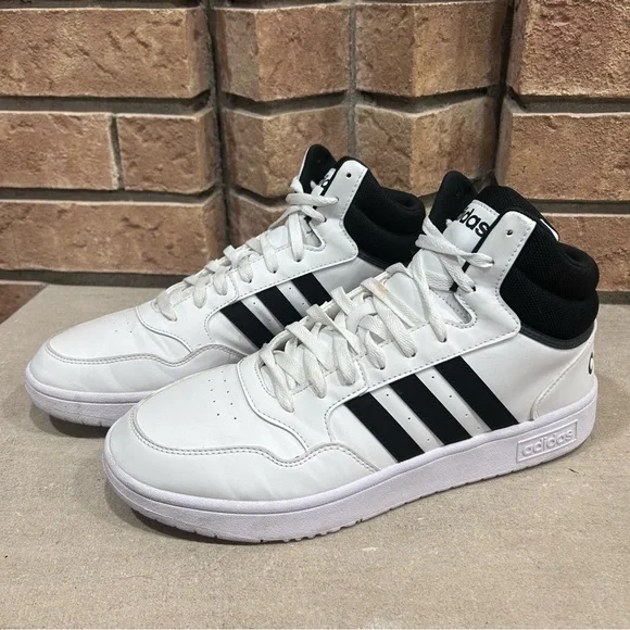 Adidas Mens | White & Black | Mid Hoops 2.0 GW3019 Athletic Men’s Shoes Size 12 - Picture 2 of 6